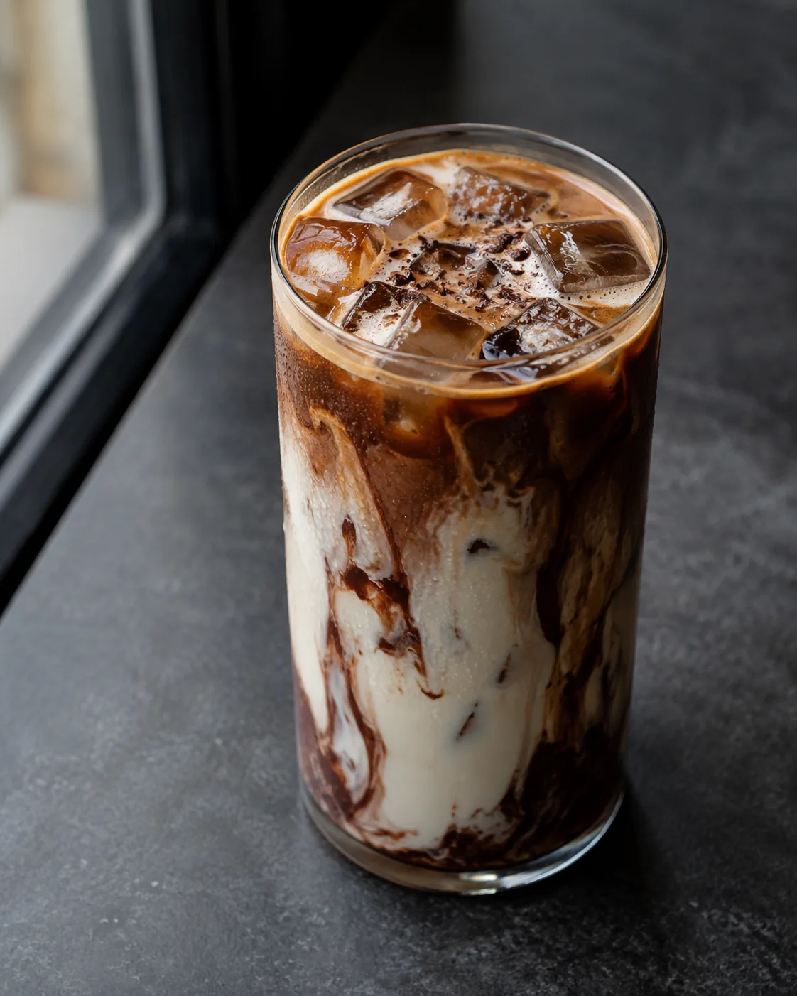 Iced Salt Mocha finished with black salt