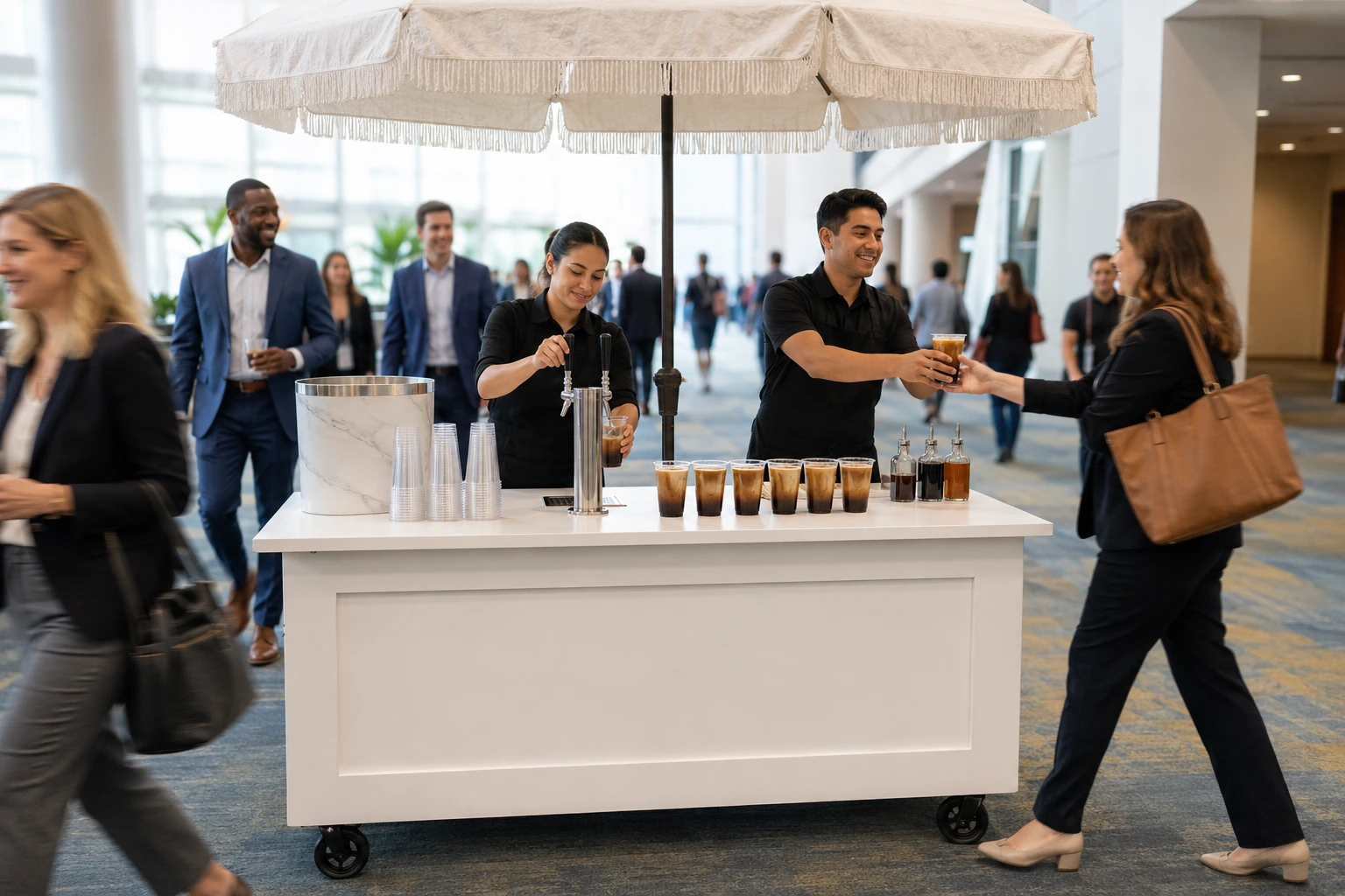 Corporate coffee cart — logical evidence